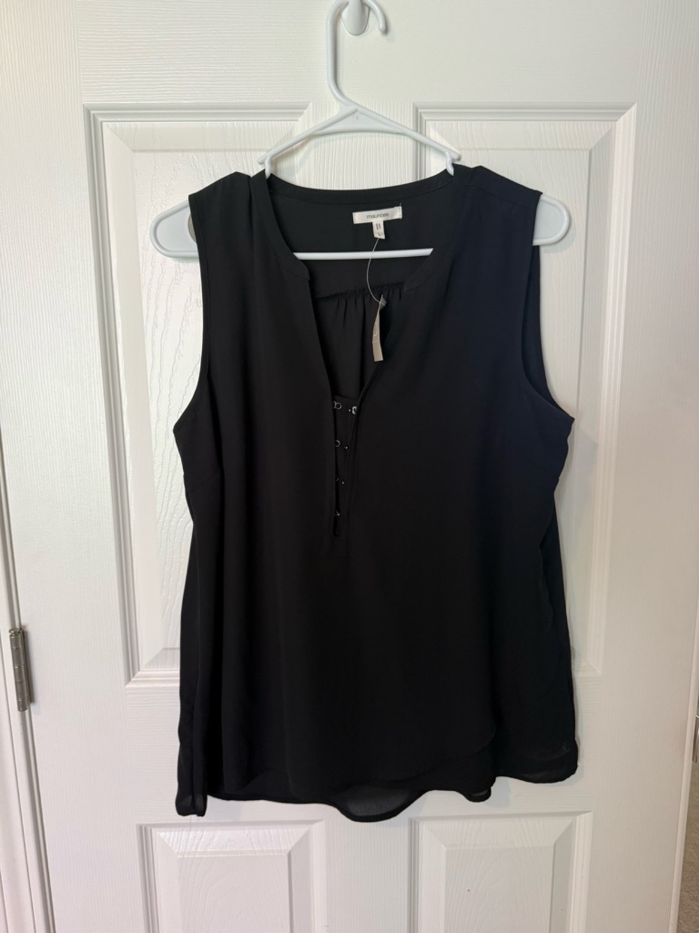 Maurice’s Black Sleeveless V-Neck Blouse